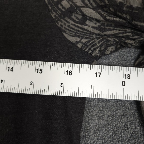 Prana Long Sleeve Geometric Print Top Charcoal Grey XS - Picture 3 of 8